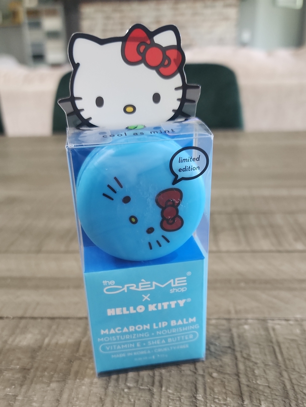 NWT The Creme Shop X Hello Kitty Macaron Lip Balm- Cool Mint
